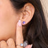 Violet cosmique | Argent sterling .925 | Boucles d'oreilles mini clous Galaxy Glass